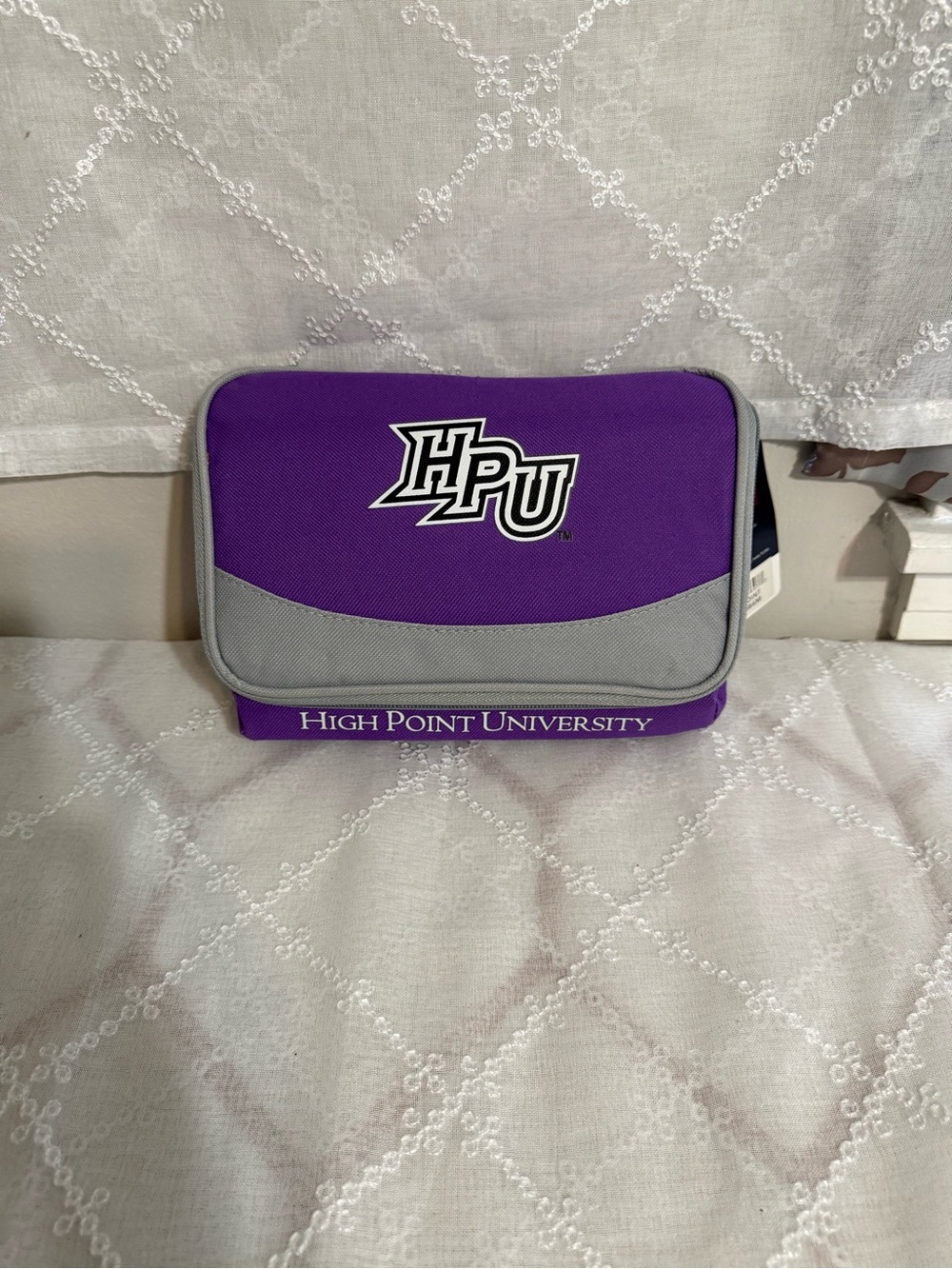 High Point University HPU Purple & Gray Men's Crossbody Bag